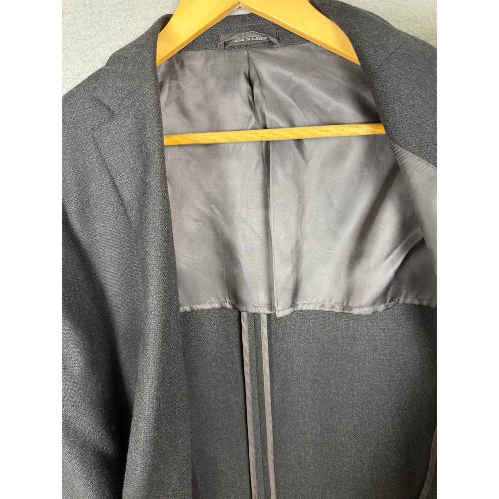 Ralph Lauren Mens 44L Blazer Charcoal‎ Grey 100% Wool Unstructured Jacket